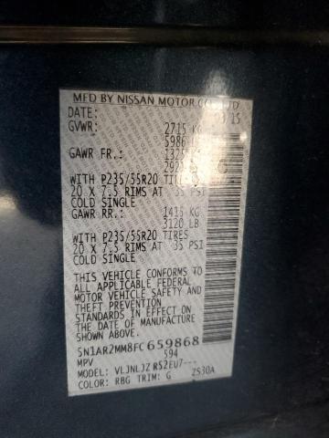 5N1AR2MM8FC659868 - 2015 NISSAN PATHFINDER S Mavi foto 13