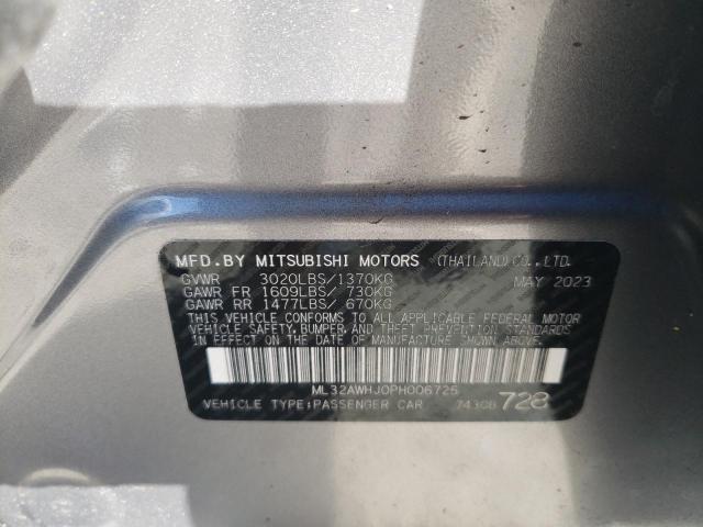 ML32AWHJ0PH006725 - 2023 MITSUBISHI MIRAGE SE GRAY photo 12