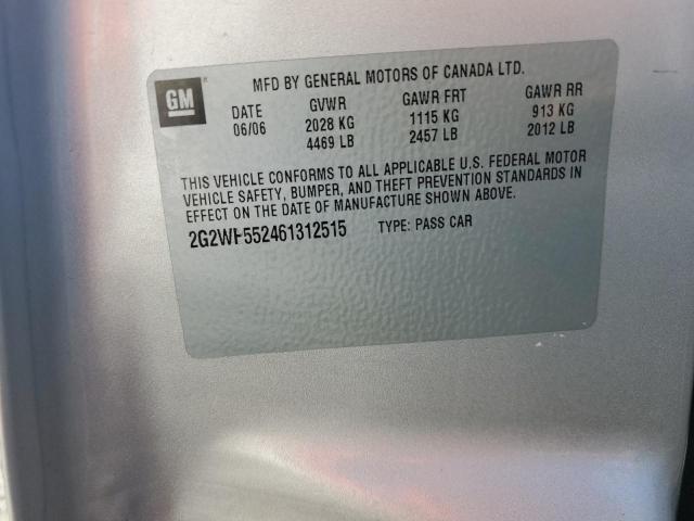 2G2WP552461312515 - 2006 PONTIAC GRAND PRIX 银色 照片 12