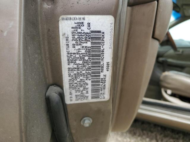 4T1BF28K7XU086883 - 1999 TOYOTA CAMRY LE TAN photo 12