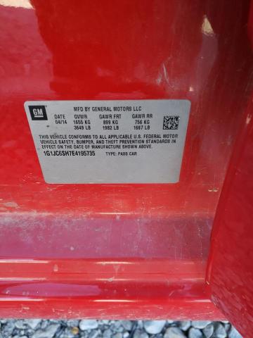 1G1JC6SH7E4195735 - 2014 CHEVROLET SONIC LT RED photo 13