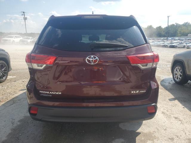 5TDJZRFH9KS987340 - 2019 TOYOTA HIGHLANDER SE BURGUNDY photo 6
