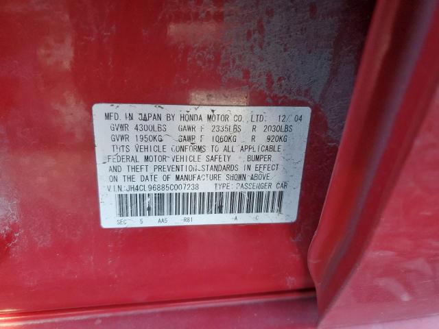 JH4CL96885C007238 - 2005 ACURA TSX RED photo 13