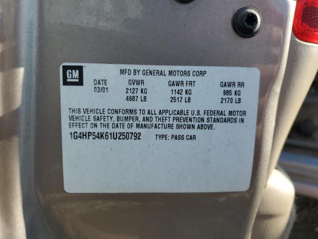 1G4HP54K61U250792 - 2001 BUICK LESABRE CUSTOM GOLD photo 12