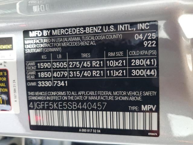 4JGFF5KE5SB440457 - 2025 MERCEDES-BENZ GLS 450 4MATIC SILVER photo 13