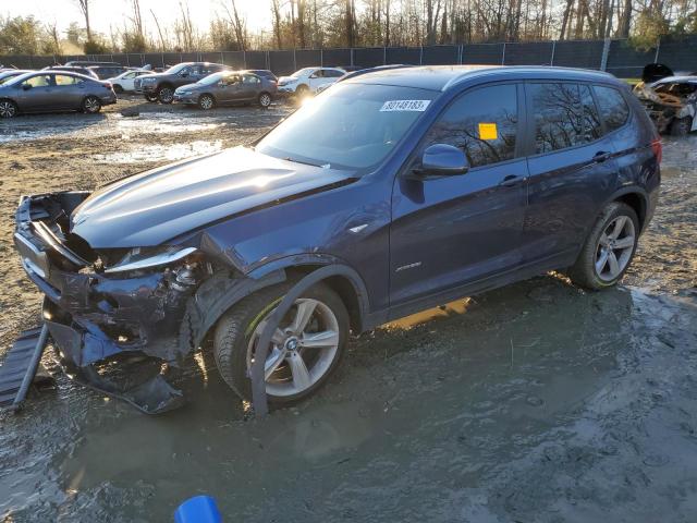 5UXWX9C56H0D98121 - 2017 BMW X3 XDRIVE28I BLUE photo 1