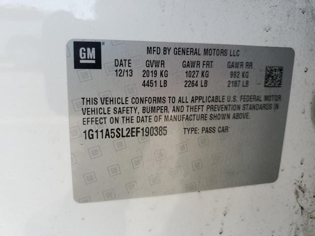 1G11A5SL2EF190385 - 2014 CHEVROLET MALIBU LS 白色 照片 12