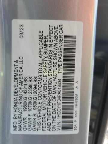 1HGCY1F34PA018634 - 2023 HONDA ACCORD EX 银色 照片 13