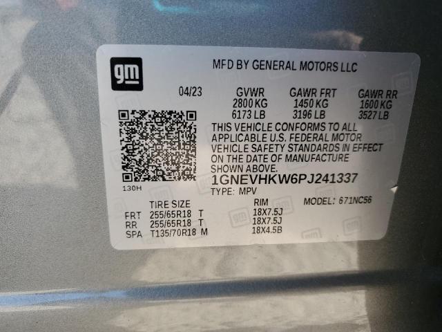 1GNEVHKW6PJ241337 - 2023 CHEVROLET TRAVERSE LT SILVER photo 14