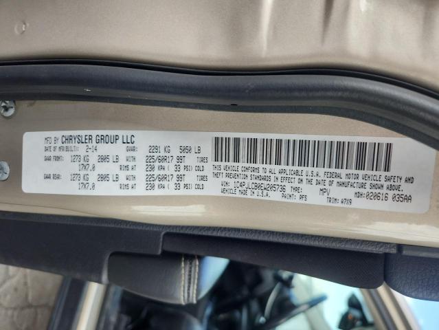 1C4PJLCB0EW205736 - 2014 JEEP CHEROKEE LATITUDE TAN photo 13