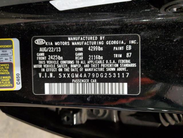 5XXGM4A79DG253117 - 2013 KIA OPTIMA LX BLACK photo 12