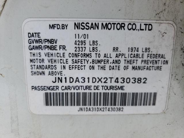 JN1DA31DX2T430382 - 2002 NISSAN MAXIMA GLE TWO TONE photo 13