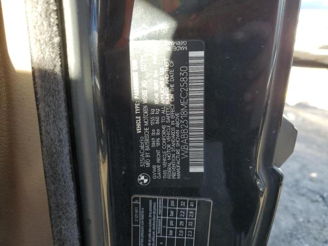 WBABB2318MEC25830 - 1991 BMW 325 IC AUTOMATIC BLACK photo 12