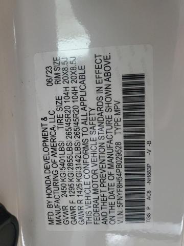 5FNYF8H54PB029528 - 2023 HONDA PASSPORT EXL WHITE photo 13