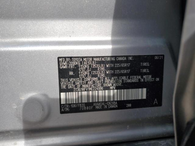 2T3G1RFV1MC224996 - 2021 TOYOTA RAV4 LE SILVER photo 13