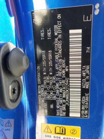 JTJYARBZ0K2129442 - 2019 LEXUS NX 300 BASE 蓝色 照片 12