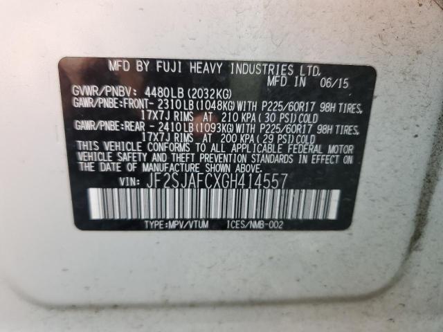 JF2SJAFCXGH414557 - 2016 SUBARU FORESTER 2.5I PREMIUM Ağ foto 12