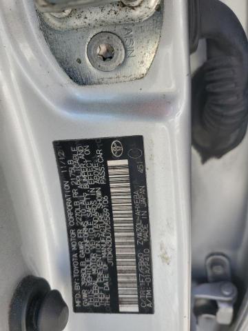 JTDKN3DU7D5569106 - 2013 TOYOTA PRIUS 银色 照片 12