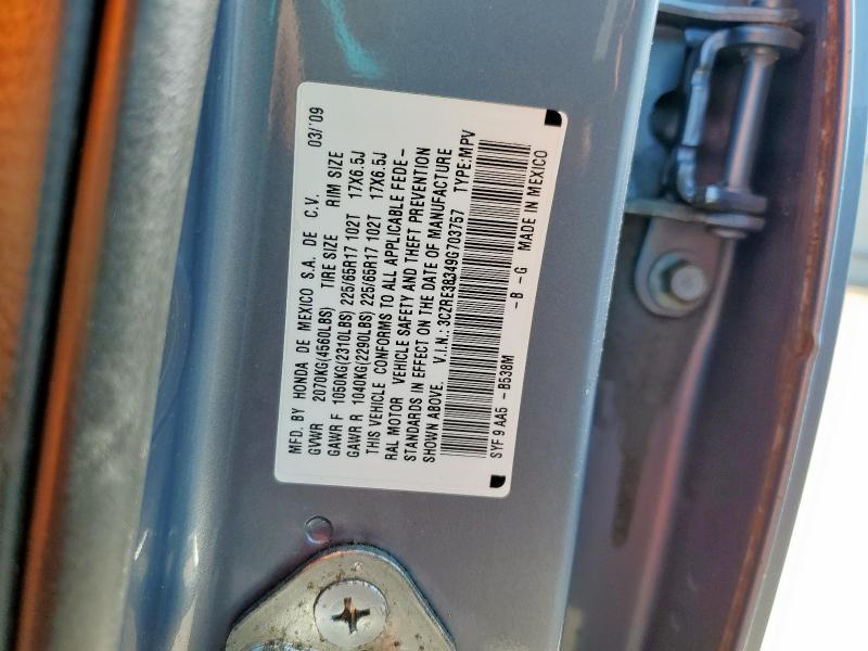 3CZRE38349G703757 - 2009 HONDA CR-V LX Gümüş foto 13