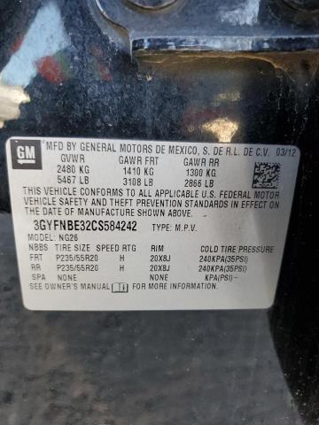 3GYFNBE32CS584242 - 2012 CADILLAC SRX PERFORMANCE COLLECTION Қара фото 12