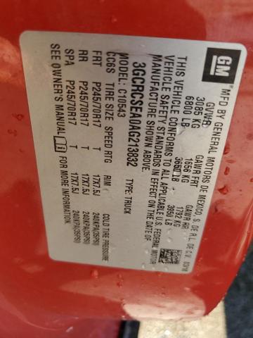 3GCRCSEA0AG213832 - 2010 CHEVROLET SILVERADO C1500 LT Қызыл фото 13