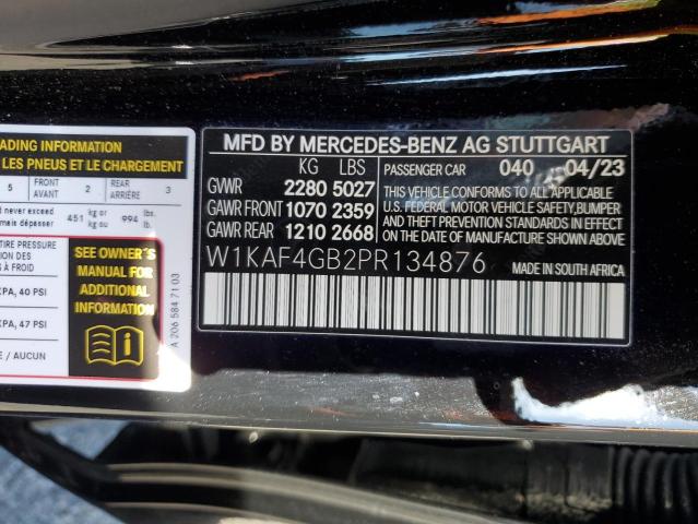 W1KAF4GB2PR134876 - 2023 MERCEDES-BENZ C 300 შავი ფოტო 12