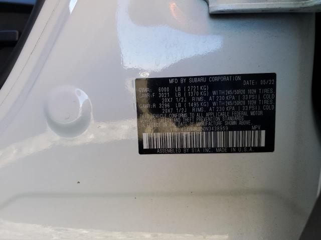 4S4WMAJD0N3438959 - 2022 SUBARU ASCENT ONYX EDITION WHITE photo 14