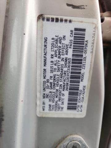 1NXBR12E3YZ336965 - 2000 TOYOTA COROLLA VE Argent photo 12