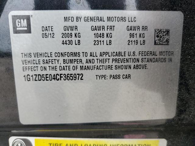 1G1ZD5E04CF365972 - 2012 CHEVROLET MALIBU 2LT Qara foto 12