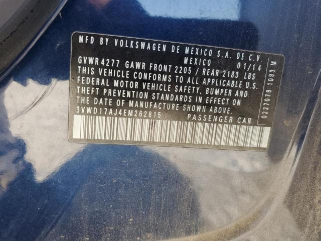 3VWD17AJ4EM262815 - 2014 VOLKSWAGEN JETTA SE Синій фото 12