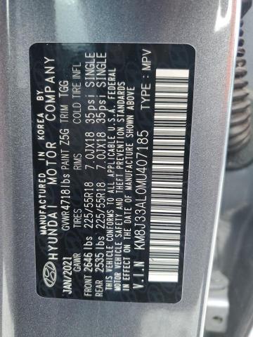 KM8J33AL0MU407185 - 2021 HYUNDAI TUCSON LIMITED GRAY photo 14