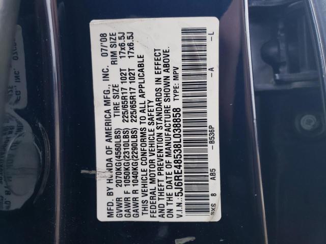 5J6RE48538L038858 - 2008 HONDA CR-V EX BLUE photo 13