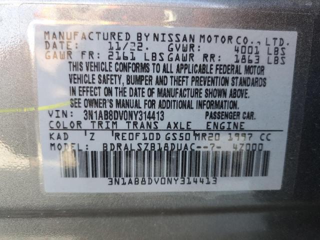 3N1AB8DV0NY314413 - 2022 NISSAN SENTRA SR SILVER photo 12