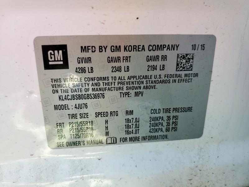 KL4CJBSB0GB536976 - 2016 BUICK ENCORE CONVENIENCE 白色 照片 14