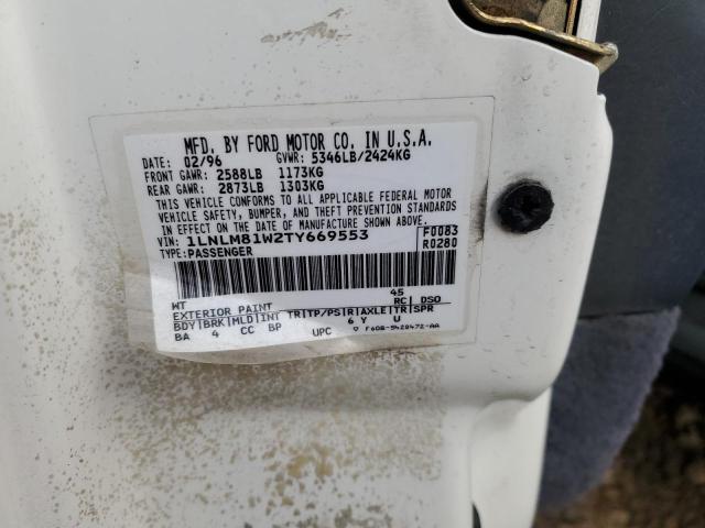 1LNLM81W2TY669553 - 1996 LINCOLN TOWN CAR EXECUTIVE WHITE photo 13