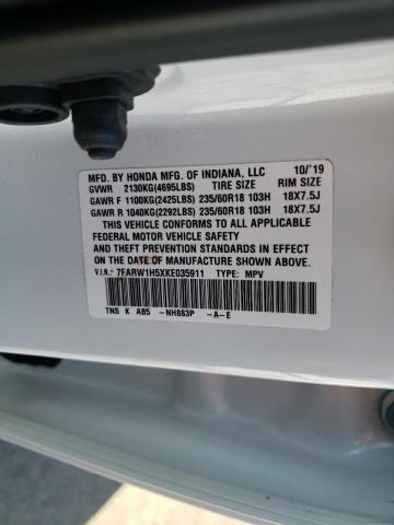 7FARW1H5XKE035911 - 2019 HONDA CR-V EX WHITE photo 12
