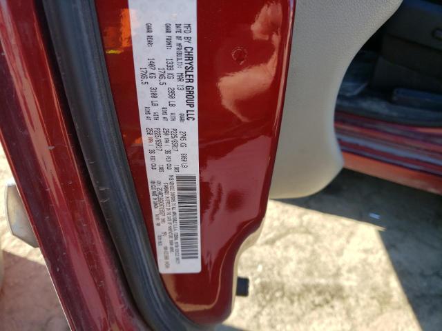 2C4RC1BGXDR715927 - 2013 CHRYSLER TOWN & COU TOURING MAROON photo 12