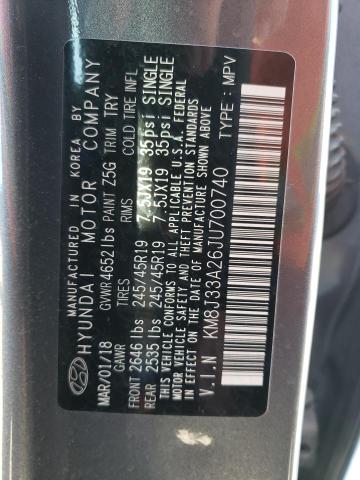 KM8J33A26JU700740 - 2018 HYUNDAI TUCSON VALUE GRAY photo 13