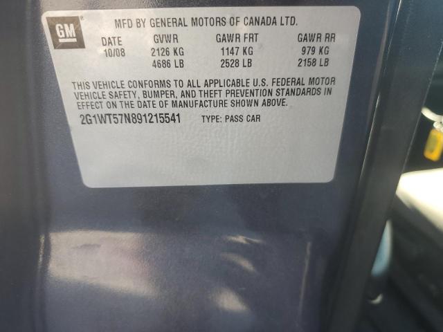 2G1WT57N891215541 - 2009 CHEVROLET IMPALA 1LT Қара фото 13