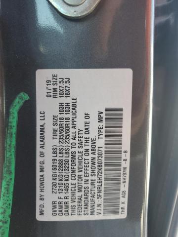 5FNRL6H72KB073071 - 2019 HONDA ODYSSEY EXL Күміс фото 13