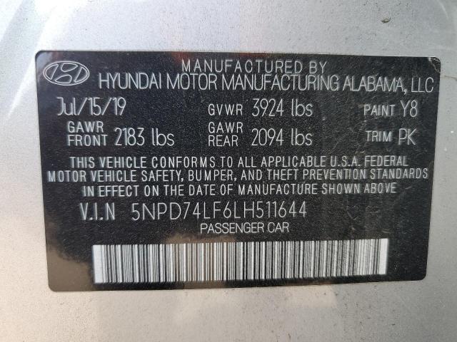 5NPD74LF6LH511644 - 2020 HYUNDAI ELANTRA SE SILVER photo 13