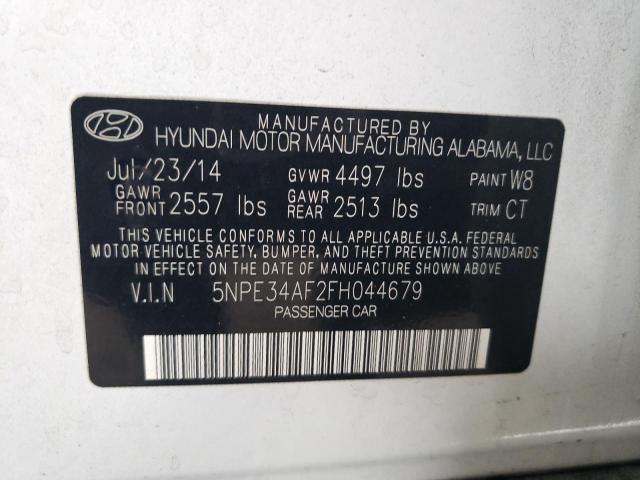 5NPE34AF2FH044679 - 2015 HYUNDAI SONATA SPORT Білий фото 12