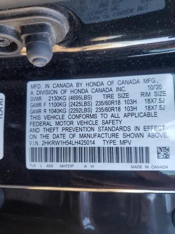 2HKRW1H54LH425014 - 2020 HONDA CR-V EX BLACK photo 12