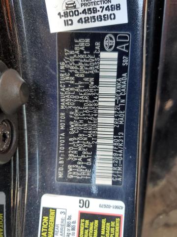 2T1BURHE4HC834212 - 2017 TOYOTA COROLLA L BLACK photo 12