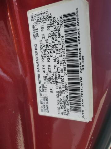 5TBRT34131S173974 - 2001 TOYOTA TUNDRA ACCESS CAB BURGUNDY photo 13