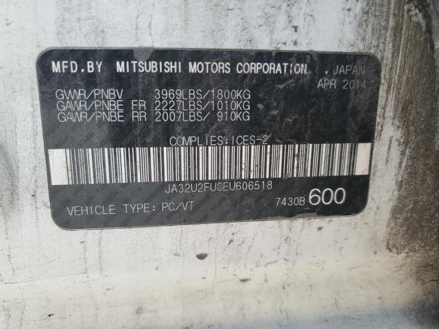 JA32U2FU8EU606518 - 2014 MITSUBISHI LANCER ES/ES SPORT Ақ фото 12