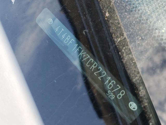 4T4BF1FK7CR221678 - 2012 TOYOTA CAMRY BASE 白色 照片 12