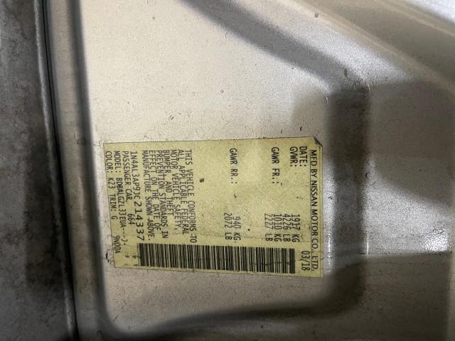 1N4AL3AP9JC214337 - 2018 NISSAN ALTIMA 2.5 SILVER photo 10