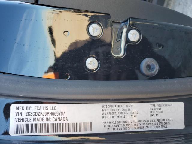 2C3CDZFJ9PH669707 - 2023 DODGE CHALLENGER R/T SCAT PACK BLACK photo 13