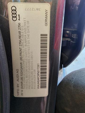 WAUHGAFC9FN017281 - 2015 AUDI A6 PRESTIGE ნაცრისფერი ფოტო 10